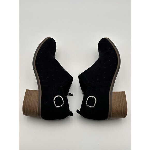 Sonoma Vitalize OrthoLite Faux Suede Zip Ankle Booties Black Buckle Sz 9.5M - Picture 5 of 14